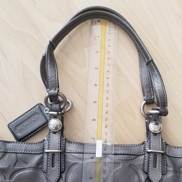 Vintage Coach Leather purse - metallic grey - Picture 10 of 12